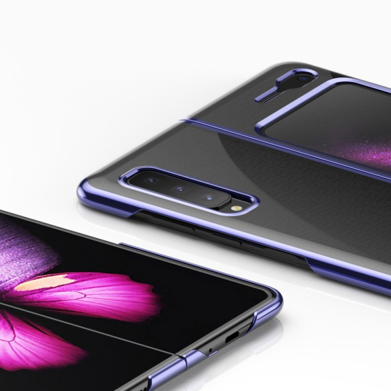 Plating Case kieto dėklo dangtelis su metaliniu rėmeliu, skirtas Samsung Galaxy Fold mėlynai