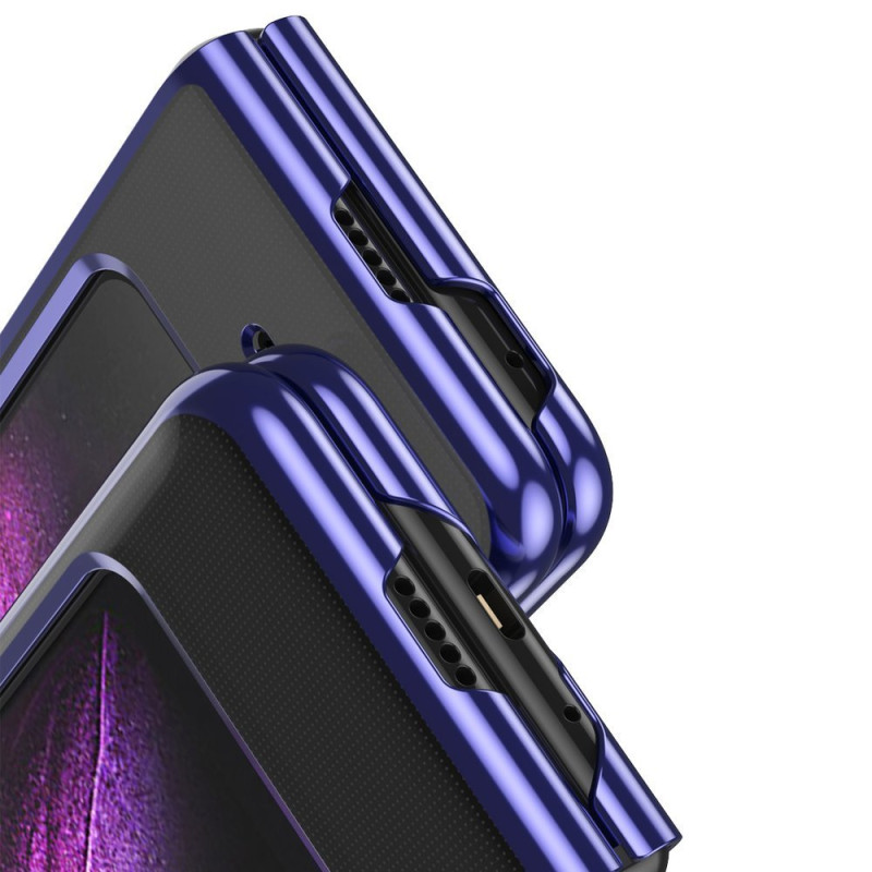 Plating Case kieto dėklo dangtelis su metaliniu rėmeliu, skirtas Samsung Galaxy Fold mėlynai