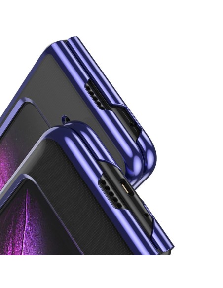 Plating Case kieto dėklo dangtelis su metaliniu rėmeliu, skirtas Samsung Galaxy Fold mėlynai Plating Case kieto dėklo dangtelis su metaliniu rėmeliu, skirtas Samsung Galaxy Fold mėlynai