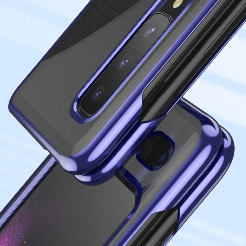Plating Case kieto dėklo dangtelis su metaliniu rėmeliu, skirtas Samsung Galaxy Fold mėlynai
