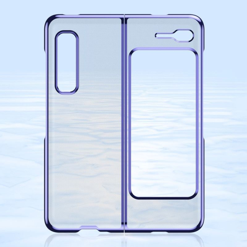 Plating Case kieto dėklo dangtelis su metaliniu rėmeliu, skirtas Samsung Galaxy Fold mėlynai