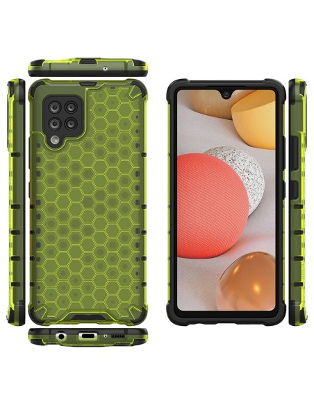 Korinis šarvuotas dėklas su gelio rėmeliu, skirtas Samsung Galaxy A42 5G green