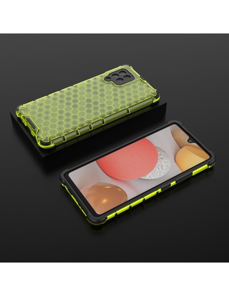 Korinis šarvuotas dėklas su gelio rėmeliu, skirtas Samsung Galaxy A42 5G green