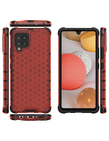 Korinis šarvuotas dėklas su gelio rėmeliu, skirtas Samsung Galaxy A42 5G red
