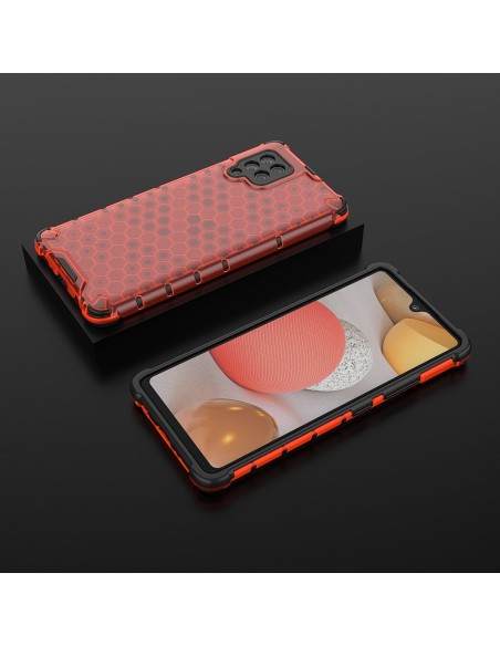 Korinis šarvuotas dėklas su gelio rėmeliu, skirtas Samsung Galaxy A42 5G red