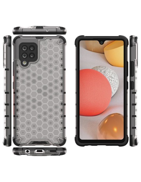 Korinio dėklo šarvuotas dangtelis su gelio rėmeliu Samsung Galaxy A42 5G skaidrus Korinio dėklo šarvuotas dangtelis su gelio rėmeliu Samsung Galaxy A42 5G skaidrus