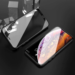 Wozinsky pilnas magnetinis dėklas Magnetinis dėklas 360 priekinis ir galinis dangtelis su įmontuotu stiklu Vivo X60 juod...