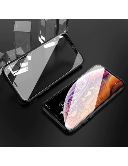 Wozinsky pilnas magnetinis dėklas Magnetinis dėklas 360 priekinis ir galinis dangtelis su įmontuotu stiklu Vivo X60 juod...