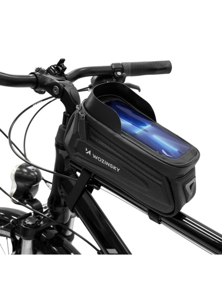 Dviračio rėmo krepšys su telefono dėklu 1,7l juodas