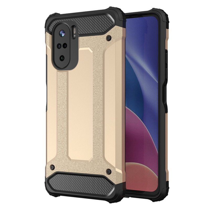 Hybrid Armor šarvuotas hibridinis dėklo dangtelis skirtas Xiaomi Redmi K40 Pro+ / K40 Pro / K40 / Poco F3 gold