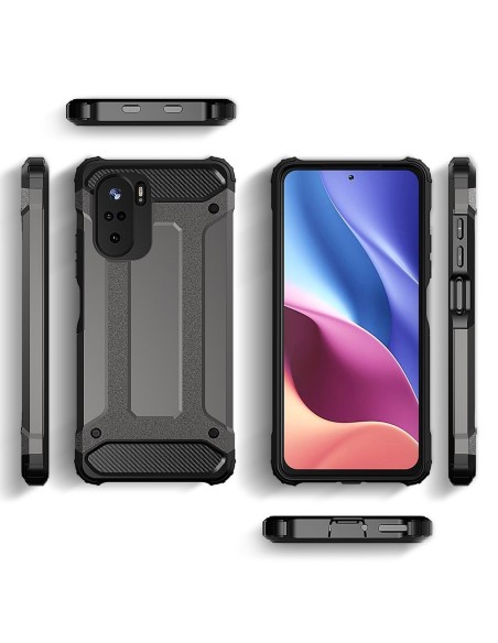 Hybrid Armor šarvuotas hibridinis dėklo dangtelis skirtas Xiaomi Redmi K40 Pro+ / K40 Pro / K40 / Poco F3 gold