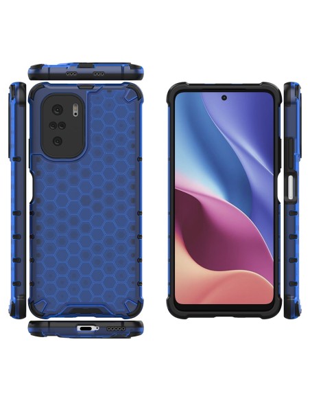 Korinis šarvuotas dėklas su gelio rėmu Xiaomi Redmi K40 Pro+ / K40 Pro / K40 / Poco F3 mėlynas