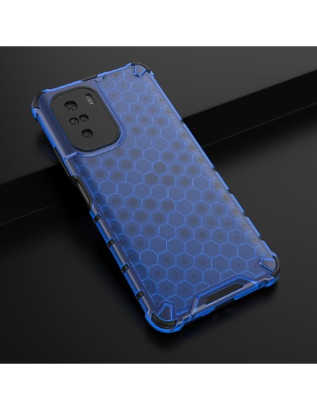 Korinis šarvuotas dėklas su gelio rėmu Xiaomi Redmi K40 Pro+ / K40 Pro / K40 / Poco F3 mėlynas