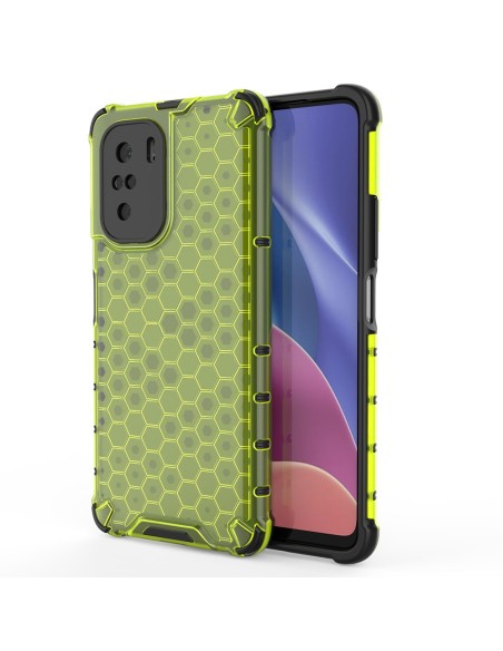 Korinis šarvuotas dėklas su gelio rėmeliu Xiaomi Redmi K40 Pro+ / K40 Pro / K40 / Poco F3 žalias