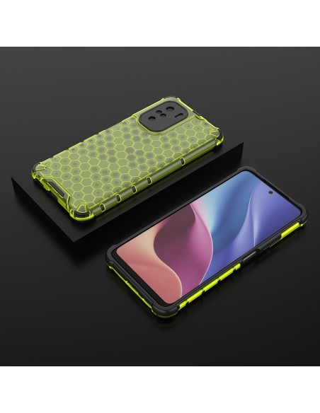 Korinis šarvuotas dėklas su gelio rėmeliu Xiaomi Redmi K40 Pro+ / K40 Pro / K40 / Poco F3 žalias