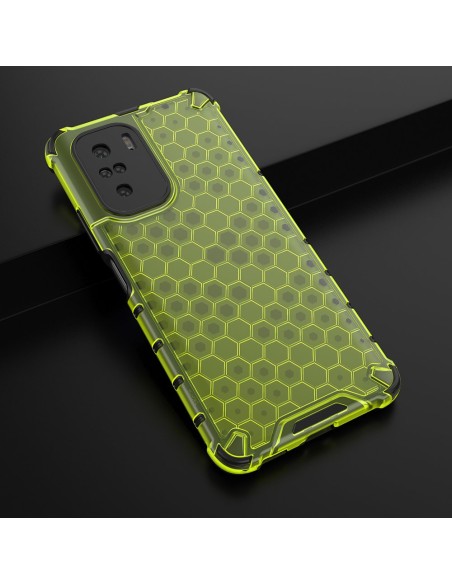 Korinis šarvuotas dėklas su gelio rėmeliu Xiaomi Redmi K40 Pro+ / K40 Pro / K40 / Poco F3 žalias