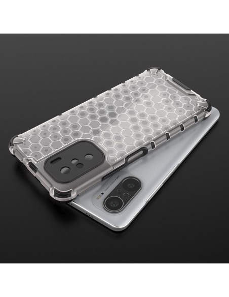 Korinis šarvuotas dėklas su gelio rėmeliu Xiaomi Redmi K40 Pro+ / K40 Pro / K40 / Poco F3 žalias