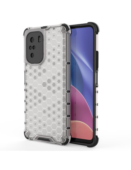 Korinio korpuso šarvuotas dangtelis su gelio rėmu Xiaomi Redmi K40 Pro+ / K40 Pro / K40 / Poco F3 skaidrus