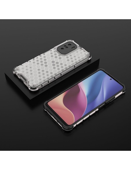 Korinio korpuso šarvuotas dangtelis su gelio rėmu Xiaomi Redmi K40 Pro+ / K40 Pro / K40 / Poco F3 skaidrus