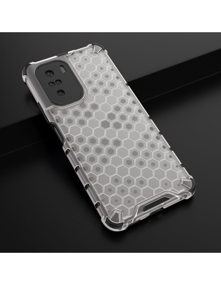 Korinio korpuso šarvuotas dangtelis su gelio rėmu Xiaomi Redmi K40 Pro+ / K40 Pro / K40 / Poco F3 skaidrus