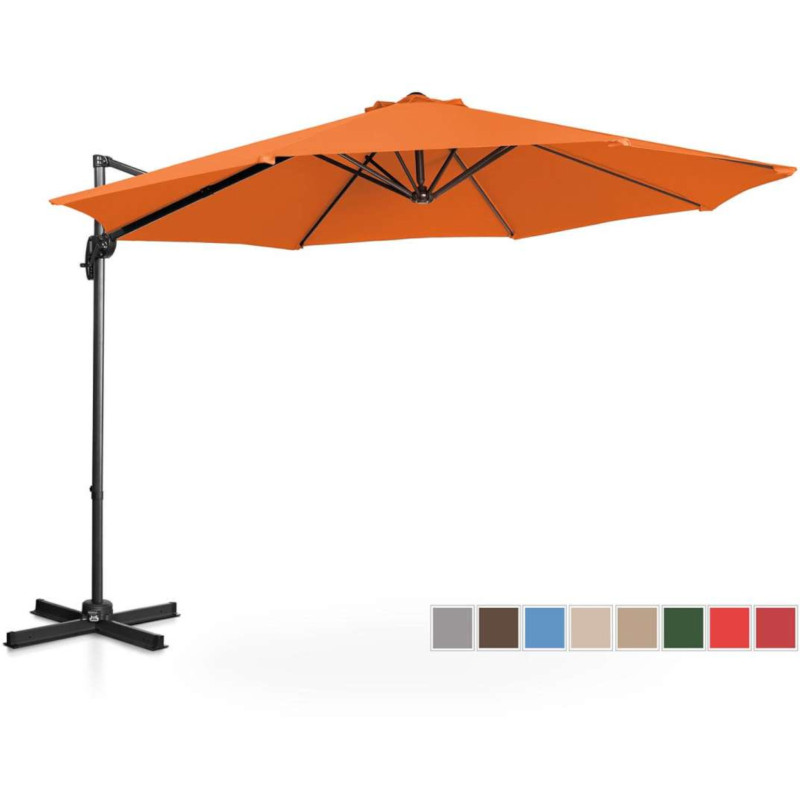 Sodo skėtis ant šoninės rankos pakreipiamas apvalus skersmuo. 300 cm oranžinės spalvos