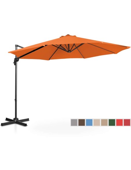 Sodo skėtis ant šoninės rankos pakreipiamas apvalus skersmuo. 300 cm oranžinės spalvos Sodo skėtis ant šoninės rankos pakreipiamas apvalus skersmuo. 300 cm oranžinės spalvos