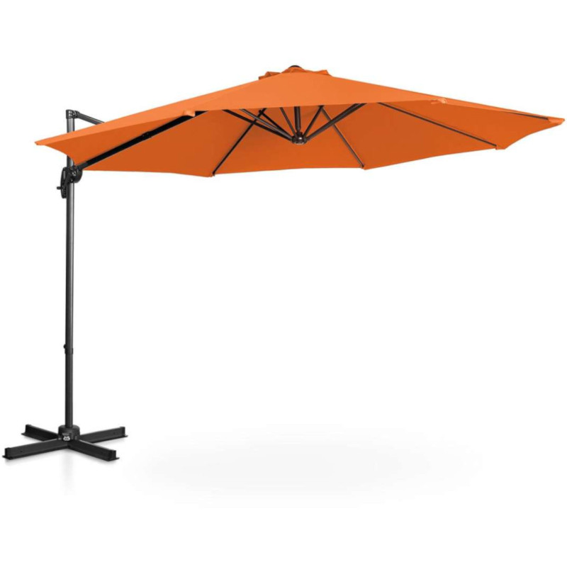 Sodo skėtis ant šoninės rankos pakreipiamas apvalus skersmuo. 300 cm oranžinės spalvos