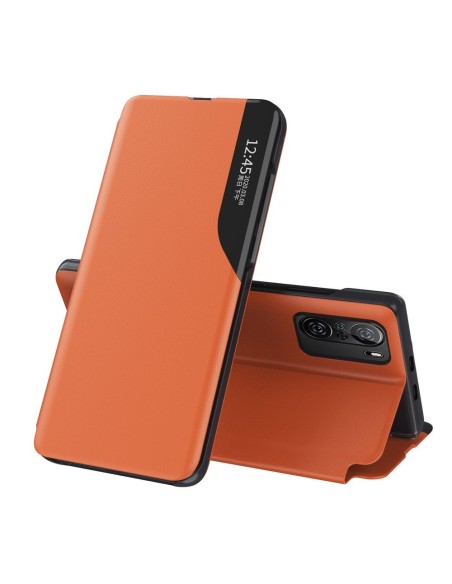 Eco Leather View Case elegantiškas dėklas su atvartu ir stovo funkcija, skirta Xiaomi Redmi K40 Pro+ / K40 Pro / K40 / P...