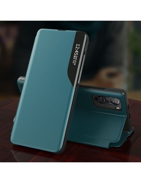 Eco Leather View Case elegantiškas dėklas su atvartu ir stovo funkcija, skirta Xiaomi Redmi K40 Pro+ / K40 Pro / K40 / P...