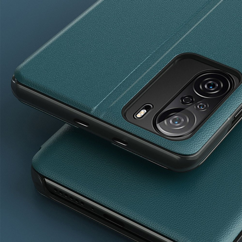 Eco Leather View Case elegantiškas dėklas su atvartu ir stovo funkcija, skirta Xiaomi Redmi K40 Pro+ / K40 Pro / K40 / P...
