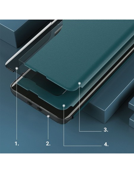 Eco Leather View Case elegantiškas dėklas su atvartu ir stovo funkcija, skirta Xiaomi Redmi K40 Pro+ / K40 Pro / K40 / P...