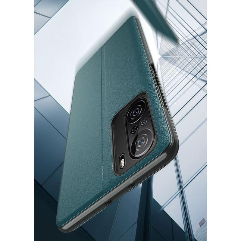 Eco Leather View Case elegantiškas dėklas su atvartu ir stovo funkcija, skirta Xiaomi Redmi K40 Pro+ / K40 Pro / K40 / P...