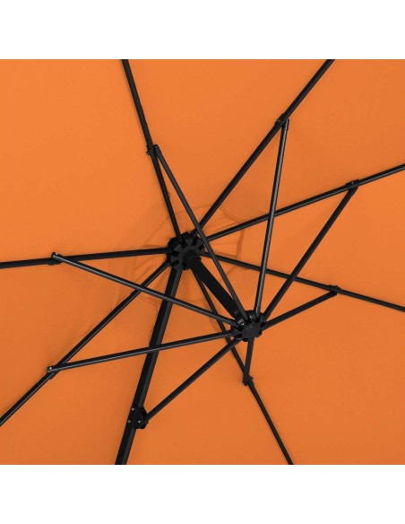 Sodo skėtis ant šoninės rankos pakreipiamas apvalus skersmuo. 300 cm oranžinės spalvos Sodo skėtis ant šoninės rankos pakreipiamas apvalus skersmuo. 300 cm oranžinės spalvos