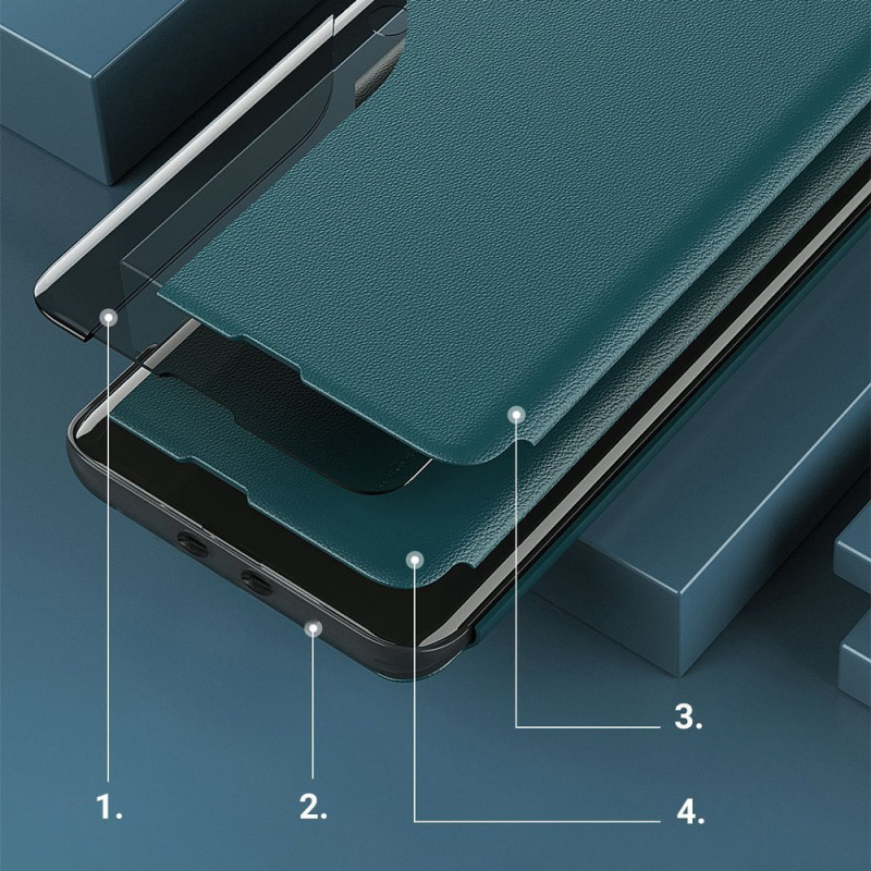 Eco Leather View Case elegantiškas dėklas su atvartu ir stovo funkcija, skirta Xiaomi Redmi K40 Pro+ / K40 Pro / K40 / P...