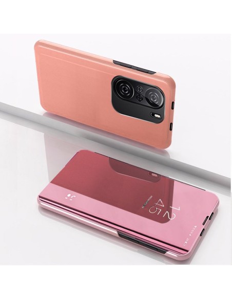 „Clear View“ dėklas Xiaomi Redmi K40 Pro+ / K40 Pro / K40 / Poco F3 rožinis „Clear View“ dėklas Xiaomi Redmi K40 Pro+ / K40 Pro / K40 / Poco F3 rožinis