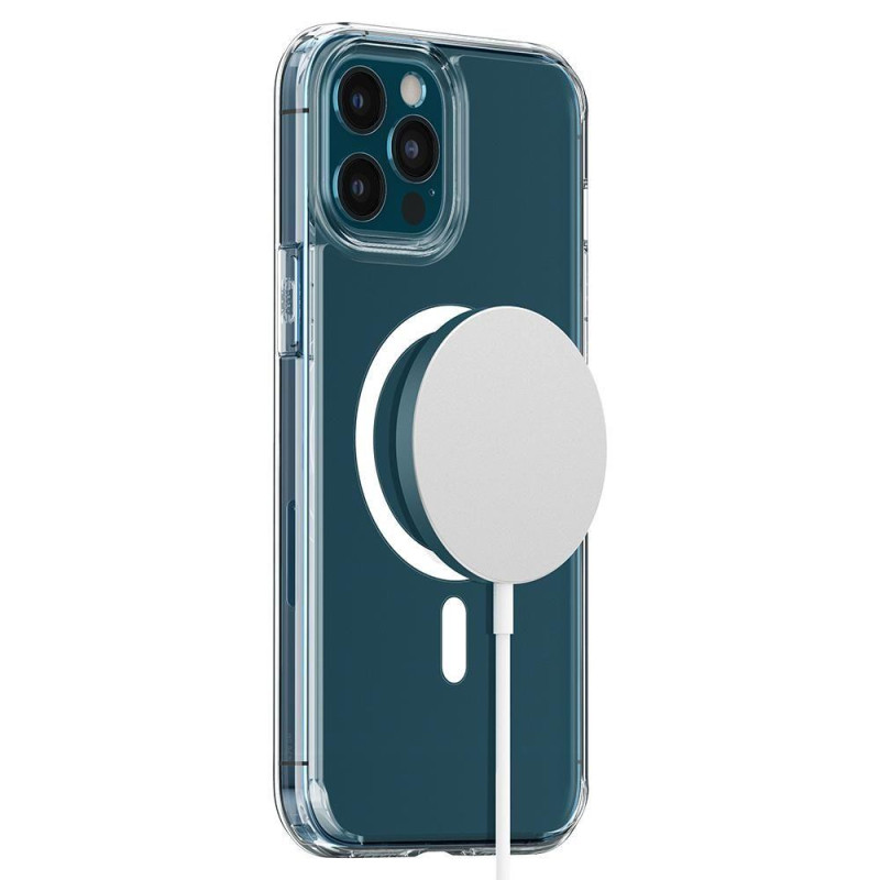 Spigen Ultra Hybrid Mag dėklas su MagSafe, skirtas iPhone 12 Pro Max - baltas