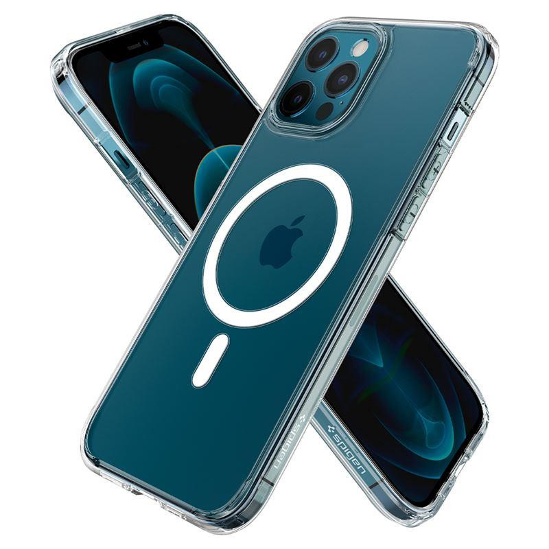 Spigen Ultra Hybrid Mag dėklas su MagSafe, skirtas iPhone 12 Pro Max - baltas