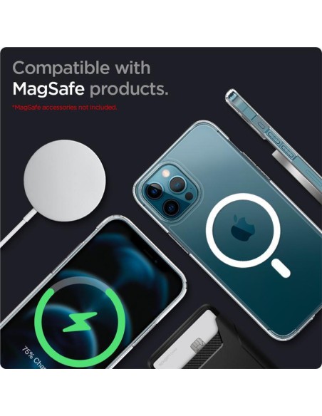 Spigen Ultra Hybrid Mag dėklas su MagSafe, skirtas iPhone 12 Pro Max - baltas Spigen Ultra Hybrid Mag dėklas su MagSafe, skirtas iPhone 12 Pro Max - baltas