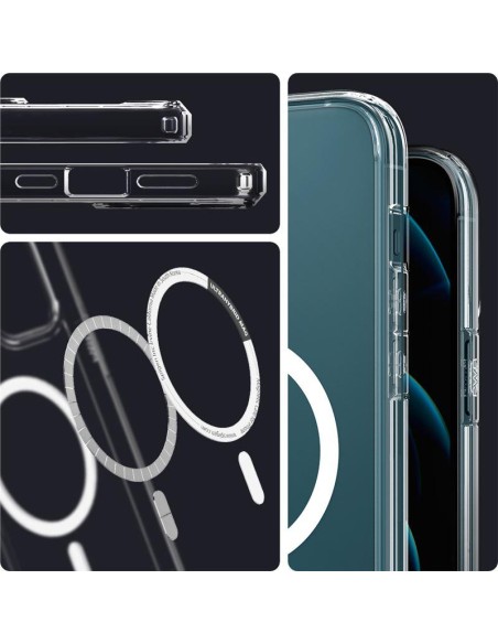 Spigen Ultra Hybrid Mag dėklas su MagSafe, skirtas iPhone 12 Pro Max - baltas Spigen Ultra Hybrid Mag dėklas su MagSafe, skirtas iPhone 12 Pro Max - baltas
