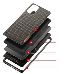 Dux Ducis Fino dėklo dangtelis, padengtas nailono medžiaga, skirtas Samsung Galaxy A32 4G žaliai