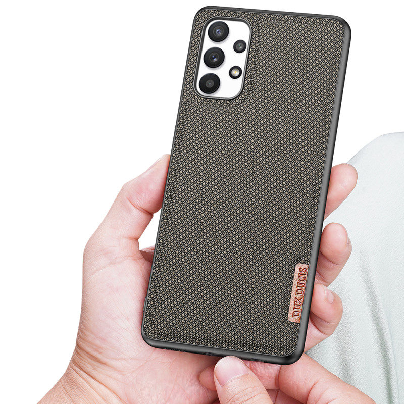 Dux Ducis Fino dėklo dangtelis, padengtas nailono medžiaga, skirtas Samsung Galaxy A32 4G žaliai