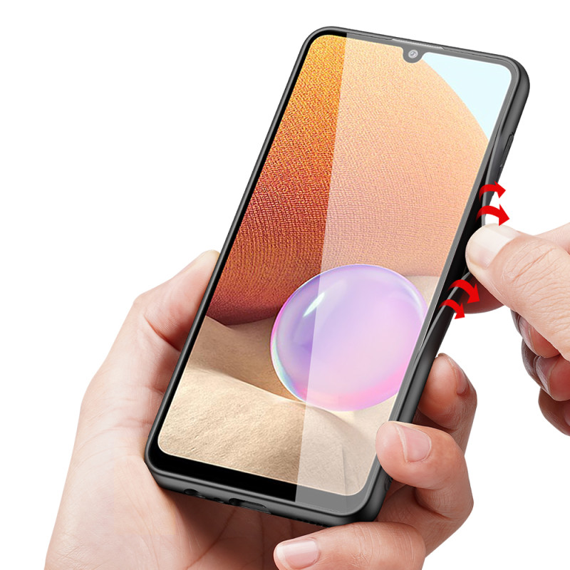 Dux Ducis Fino dėklo dangtelis, padengtas nailono medžiaga, skirtas Samsung Galaxy A32 4G žaliai