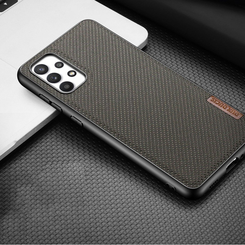 Dux Ducis Fino dėklo dangtelis, padengtas nailono medžiaga, skirtas Samsung Galaxy A32 4G žaliai