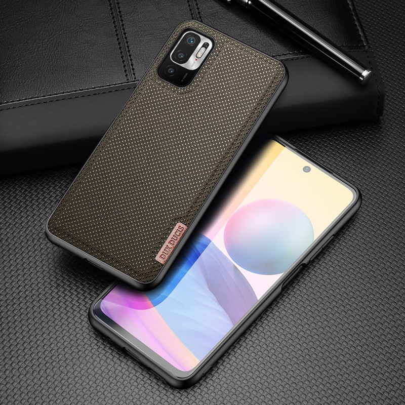 Dux Ducis Fino dėklo dangtelis padengtas nailono medžiaga Xiaomi Redmi Note 10 5G / POCO M3 PRO žalia