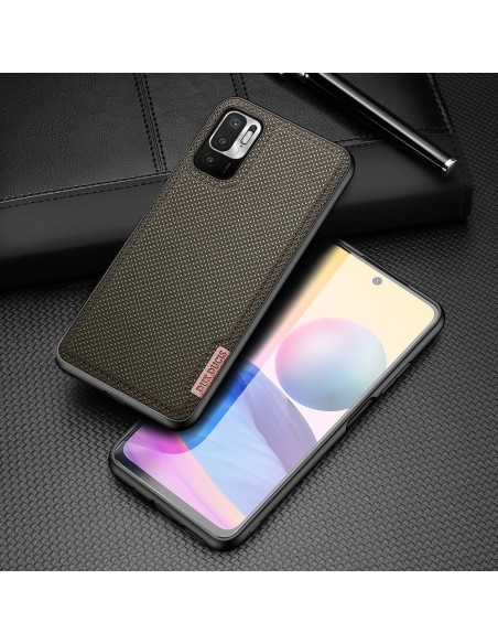 Dux Ducis Fino dėklo dangtelis padengtas nailono medžiaga Xiaomi Redmi Note 10 5G / POCO M3 PRO žalia Dux Ducis Fino dėklo dangtelis padengtas nailono medžiaga Xiaomi Redmi Note 10 5G / POCO M3 PRO žalia