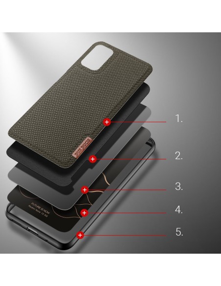 Dux Ducis Fino dėklo dangtelis padengtas nailono medžiaga Xiaomi Redmi Note 10 5G / POCO M3 PRO žalia Dux Ducis Fino dėklo dangtelis padengtas nailono medžiaga Xiaomi Redmi Note 10 5G / POCO M3 PRO žalia