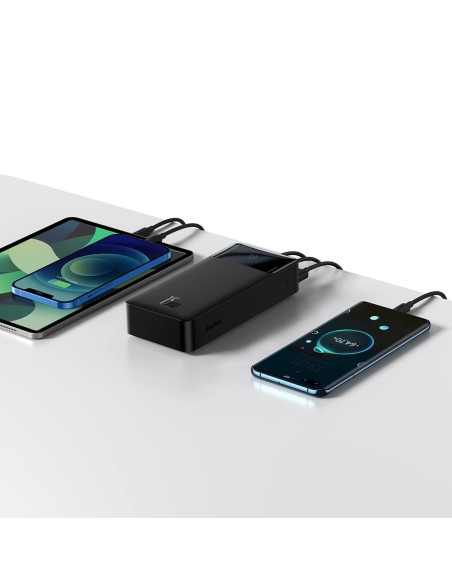 Bipow maitinimo blokas su ekranu 30000mAh USB-A microUSB laidas 0,25m juodas