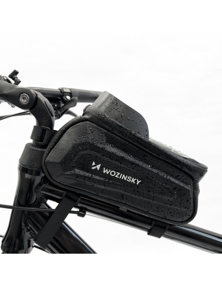 Dviračio rėmo krepšys su telefono dėklu 1,7l juodas
