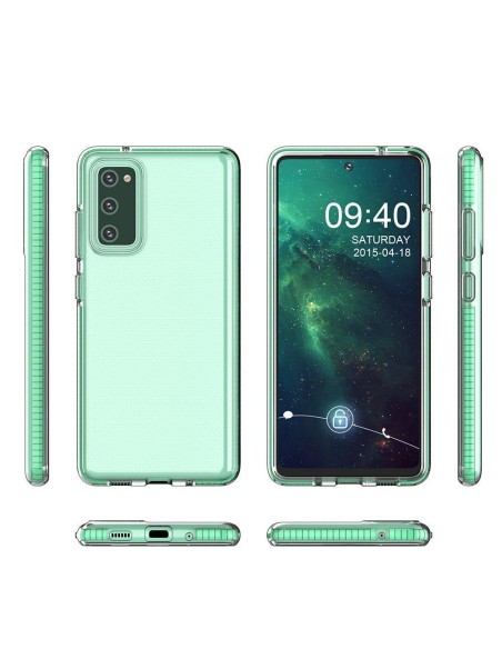 Spring Case Cover Gel Dėklas su spalvingu rėmeliu, skirtas Samsung Galaxy A72 4G Mint