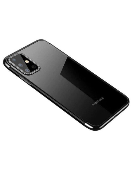 Skaidrus spalvotas gelinis dėklas su metaliniu rėmeliu, skirtas Samsung Galaxy A72 4G black Skaidrus spalvotas gelinis dėklas su metaliniu rėmeliu, skirtas Samsung Galaxy A72 4G black